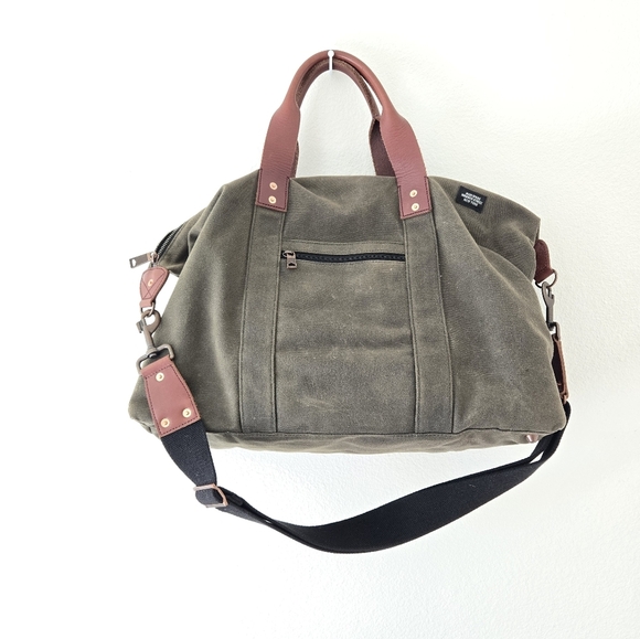 Jack Spade Warren Street NY Canvas Leather Weekend Duffle Bag Large 19"×16"×8.5" - Picture 2 of 16